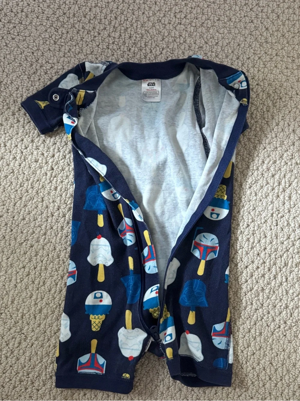Hanna Andersson Star Wars Ice Cream Short-Sleeve Shortie Romper